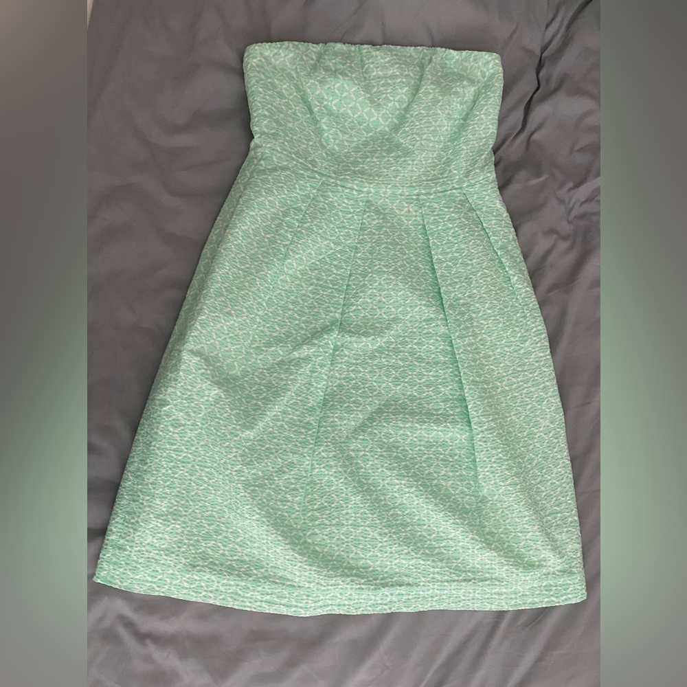 J Crew Women’s Strapless A-line Seersucker Dress